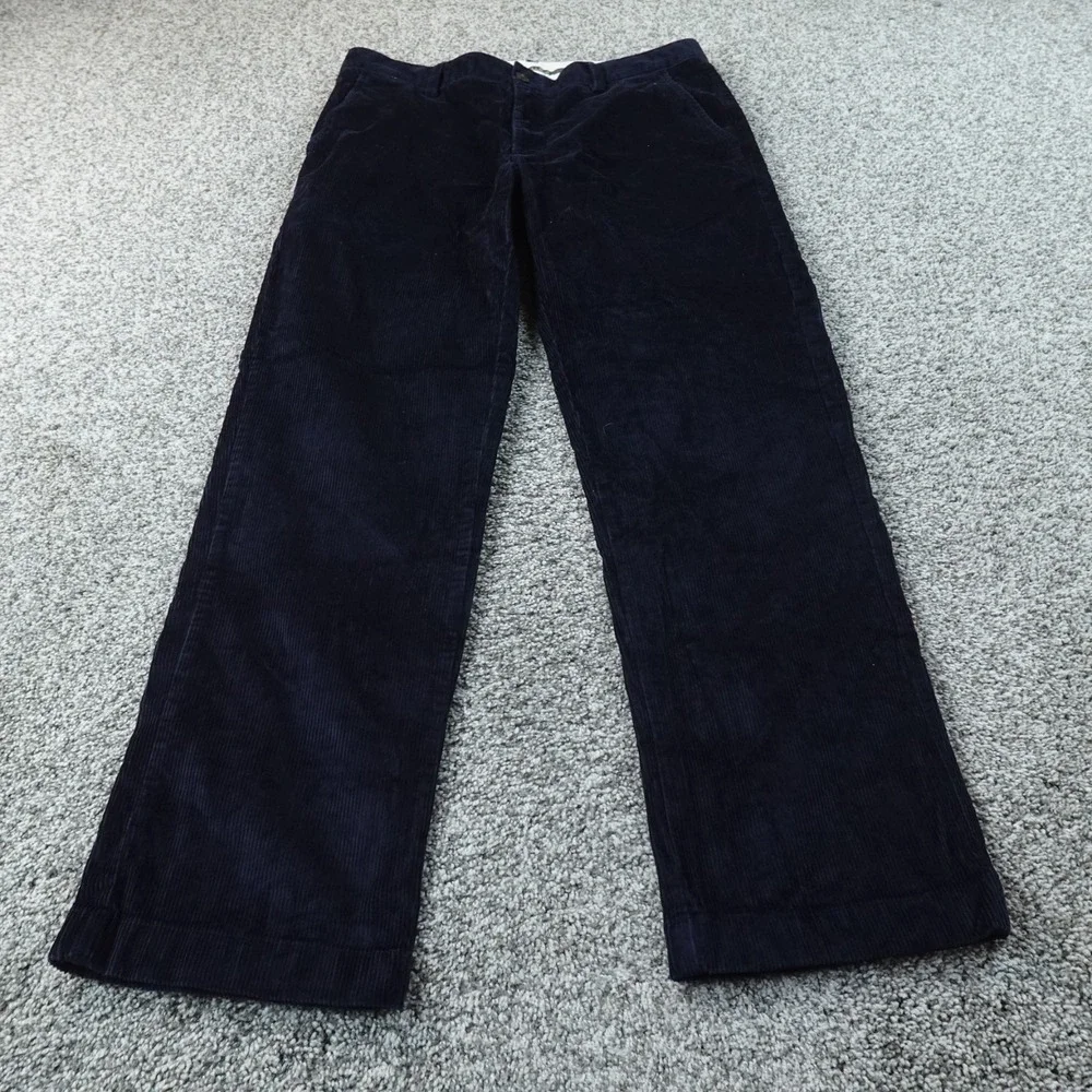 LL Bean Pants‎ Mens 34X30 Blue Corduroy Cord Chino Trouser Classic Fit Stretch